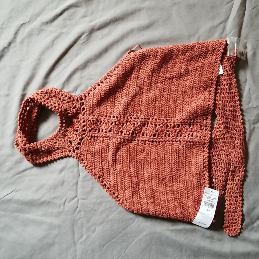 NWT American Eagle Crochet Halter Crop Top